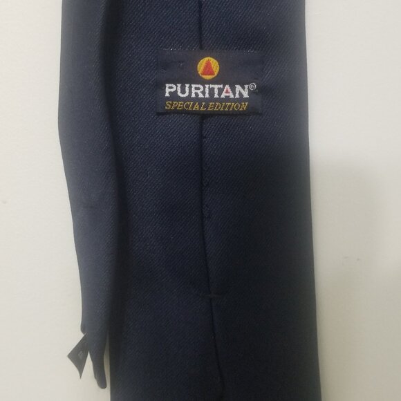 navy blue Puritan Special Edition men's polyester clip on tie - Picture 4 of 6